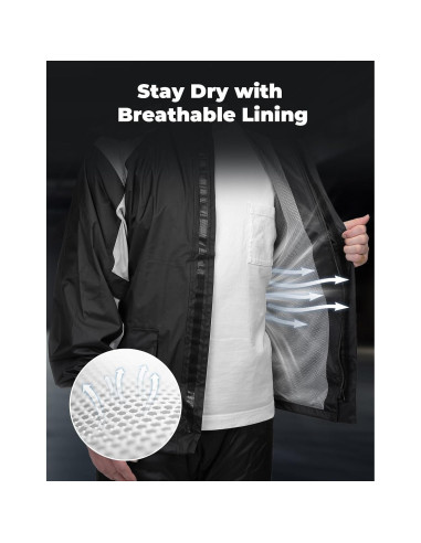 Traje de Lluvia Impermeable KEMIMOTO para Motocicleta L