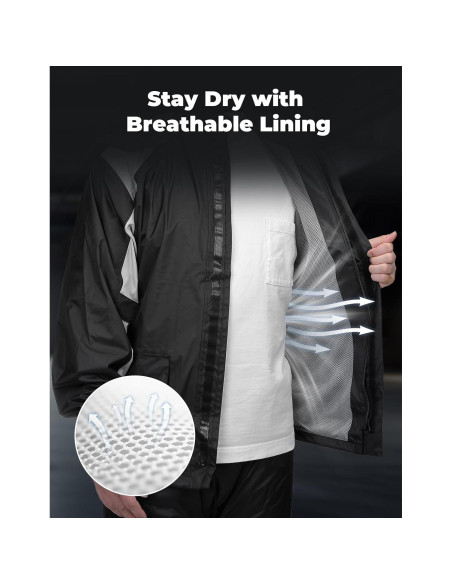Traje de Lluvia Impermeable KEMIMOTO para Motocicleta L