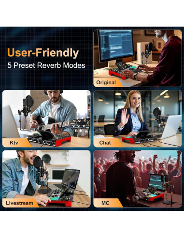 Paquete de Micrófono BM800 con Mezclador G10 para Podcast