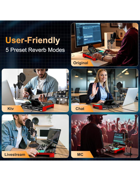 Paquete de Micrófono BM800 con Mezclador G10 para Podcast