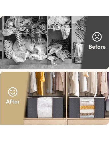 Contenedores de Almacenamiento Lifewit 6 Piezas 60L Gris