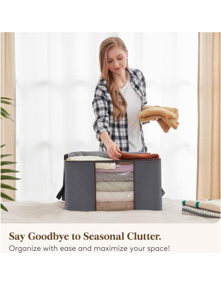 Contenedores de Almacenamiento Lifewit 6 Piezas 60L Gris