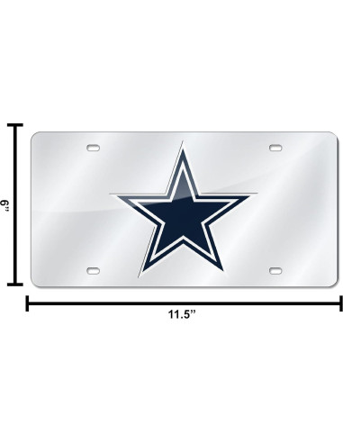 Placa de Matrícula NFL Rico Industries Cowboys 15x30 cm