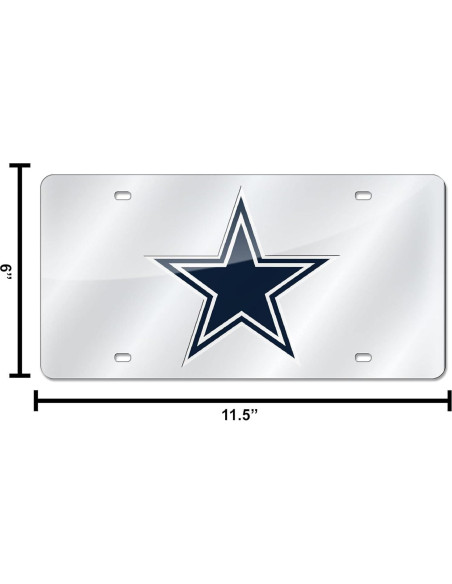 Placa de Matrícula NFL Rico Industries Cowboys 15x30 cm