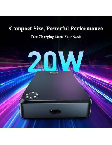 Banco de Poder Inalámbrico Minthouz 10000mAh 20W Ultra Delgado