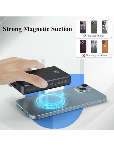 Banco de Poder Inalámbrico Minthouz 10000mAh 20W Ultra Delgado