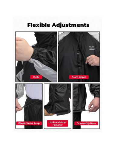 Traje de Lluvia Impermeable KEMIMOTO para Motocicleta L