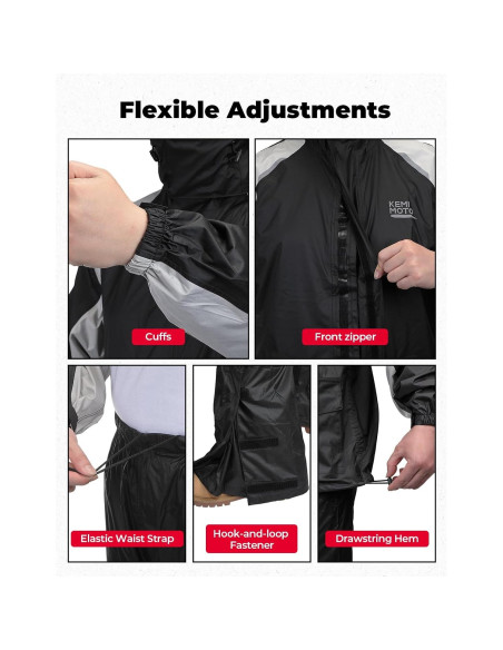 Traje de Lluvia Impermeable KEMIMOTO para Motocicleta L