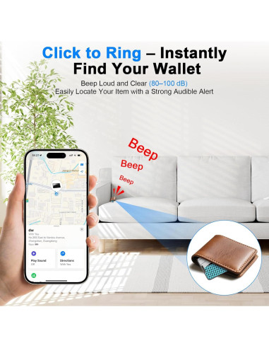 Rastreador de Cartera Bluetooth Trendia, Impermeable IP68, iOS