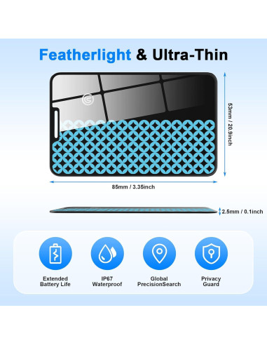 Rastreador de Cartera Bluetooth Trendia, Impermeable IP68, iOS