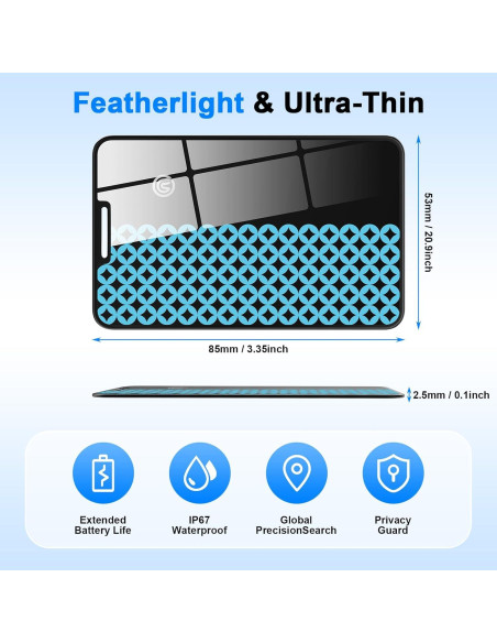 Rastreador de Cartera Bluetooth Trendia, Impermeable IP68, iOS