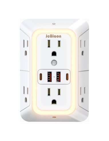 Extensor de Enchufe de Pared ZHONGSHAN 6 Salidas 4 USB Carga Rápida