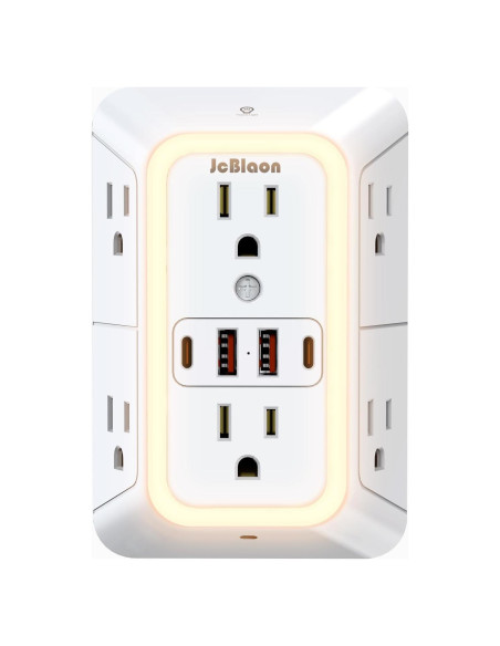 Extensor de Enchufe de Pared ZHONGSHAN 6 Salidas 4 USB Carga Rápida
