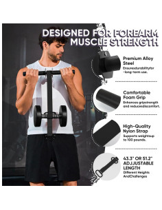 Fortalecedor de Antebrazo RIQIGA con Rodillo de Muñeca 130 cm 2