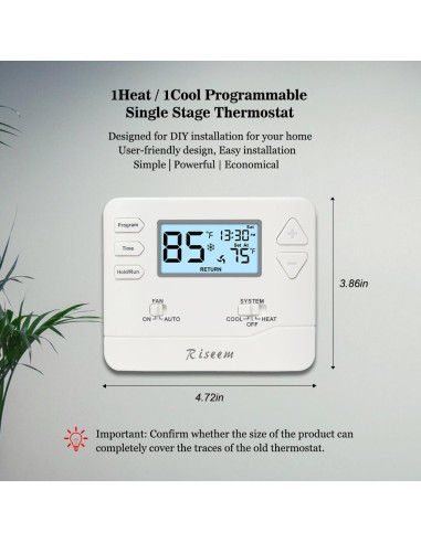 Termostato Digital Programable Riseem STN605 Blanco 24V