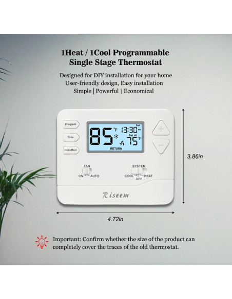 Termostato Digital Programable Riseem STN605 Blanco 24V
