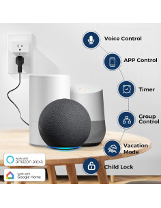 Paquete de 2 Enchufes Inteligentes MMU WiFi 15A Control por Voz 2
