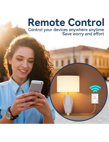 Paquete de 2 Enchufes Inteligentes MMU WiFi 15A Control por Voz