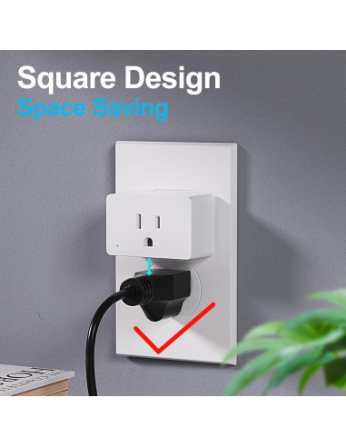 Paquete de 2 Enchufes Inteligentes MMU WiFi 15A Control por Voz