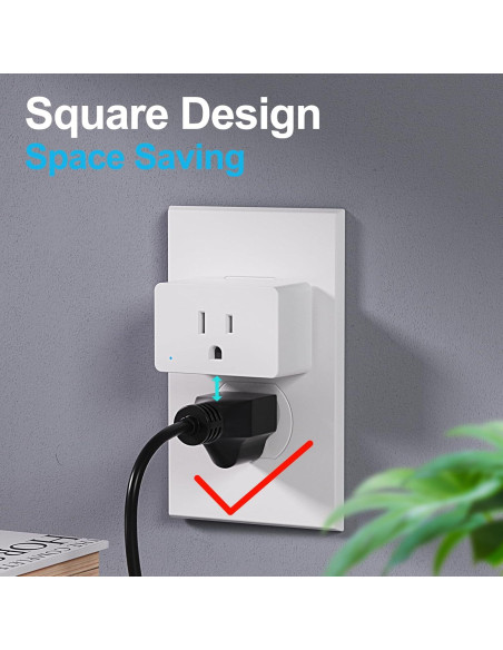 Paquete de 2 Enchufes Inteligentes MMU WiFi 15A Control por Voz