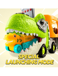 Camión Transportador de Dinosaurios JOYIN con 6 Coches 2