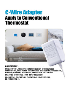 Transformador 24V Garystat para Termostatos y Timbres 7m Cable 2