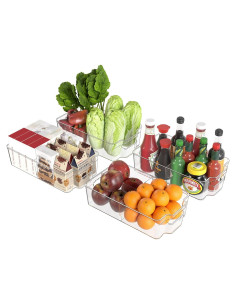 Paquete de 4 Contenedores Organizadores Transparentes Cq Acrílico 37.6x21.8x9.9 cm