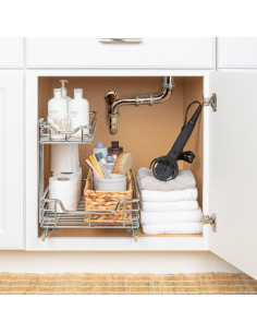 Organizador Deslizante de Acero Cromado Household Essentials 2 Niveles 2