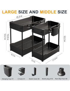 Organizador Bajo Fregadero Sevenblue 2 Paquetes Multiusos 2