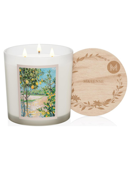 Vela Aromática Natural M&SENSE Limón Jugoso 700g 120h Vela Aromática Natural M&SENSE Limón Jugoso 700g 120h