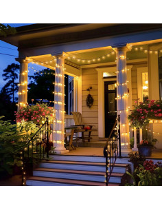 Luces de Cadena Solares JMEXSUSS 46m 400 LED Blanca Cálida 2