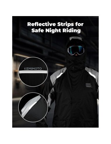 Traje de Lluvia Impermeable KEMIMOTO para Motocicleta L