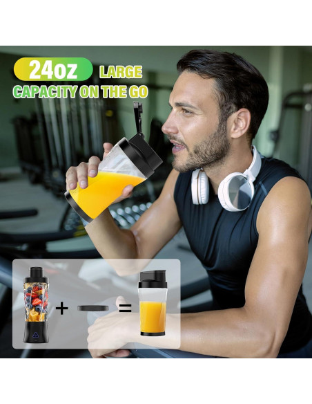 Batidora Portátil BESNOOW HD10 360W 700ml Autolimpieza Negra