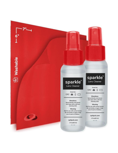 Kit de Limpieza de Gafas OPTIPAK - 2 Spray 60ml + 2 Paños