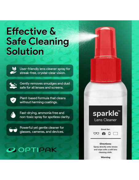 Kit de Limpieza de Gafas OPTIPAK - 2 Spray 60ml + 2 Paños