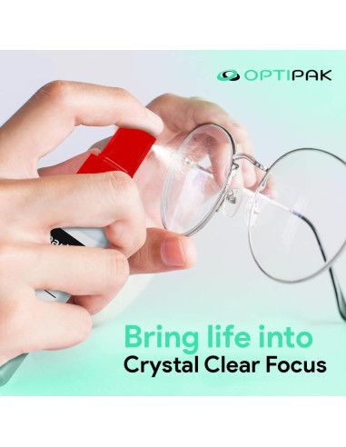 Kit de Limpieza de Gafas OPTIPAK - 2 Spray 60ml + 2 Paños