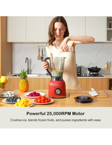 Mezclador Profesional CKEMU 8 Tazas 25,000RPM Rojo Libre BPA