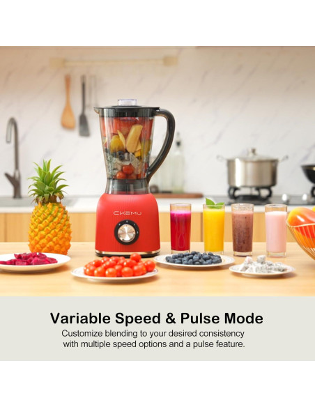 Mezclador Profesional CKEMU 8 Tazas 25,000RPM Rojo Libre BPA