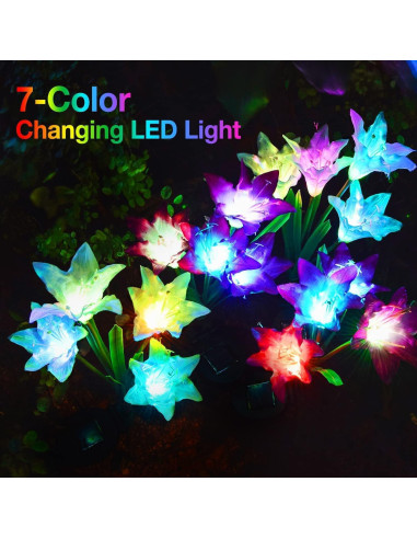 Luces Solares de Jardín KOOPER - Paquete de 4 Flores Lirio