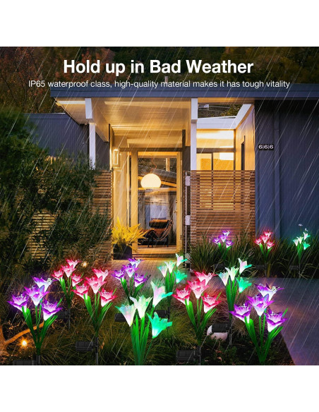 Luces Solares de Jardín KOOPER - Paquete de 4 Flores Lirio Luces Solares de Jardín KOOPER - Paquete de 4 Flores Lirio