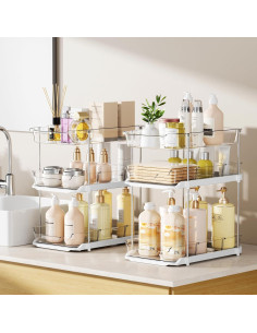 LAMU Organizadores de Almacenamiento 2 Piezas 3 Niveles Acrílico 2