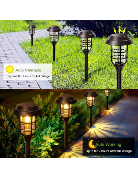 Luces Solares de Camino LETMY 8 Piezas IP65 Jardín Exterior Luces Solares de Camino LETMY 8 Piezas IP65 Jardín Exterior