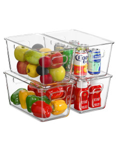 Paquete de 4 Contenedores de Almacenamiento Plástico 26x15cm