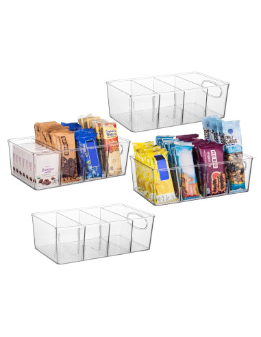 Bins de Plástico ClearSpace 4 Paquete con Divisores