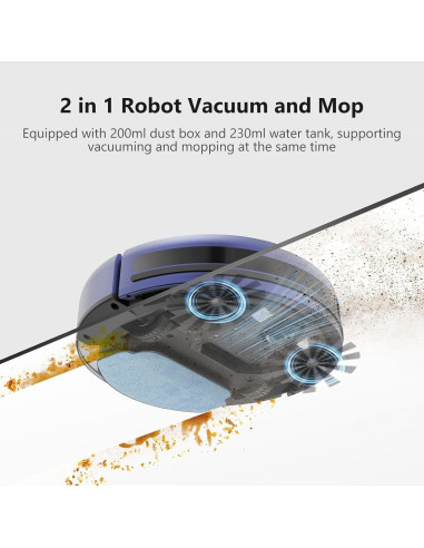 Aspiradora Robótica 2 en 1 XIEBro Life BR151, Mopa y WiFi