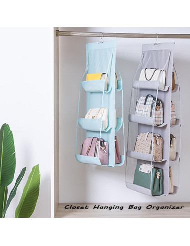 Organizador de Bolsos Colgante AARAINBOW 8 Bolsillos Gris