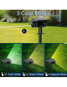 Luces Solares Ugecl 74 LED 3 Modos IP65 4PK para Jardín 2