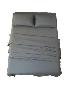 Juego de Sábanas Reina SONORO KATE Microfibra 1800 Hilos Gris