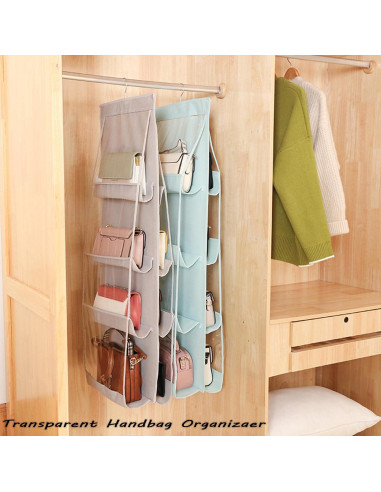 Organizador de Bolsos Colgante AARAINBOW 8 Bolsillos Gris