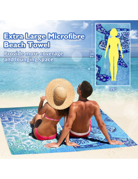 Toallas de Playa Giyim Extra Grandes 180x99cm Microfibra 250GSM